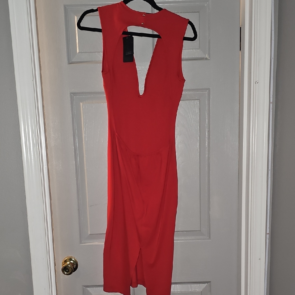 Guess Vibrant Red Backless Dress